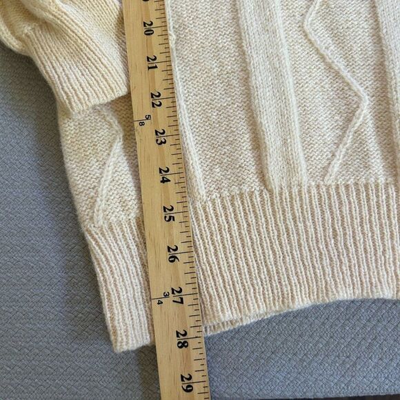 Vintage J. Christopher Medium Collared Sweater Wool Knit Cream Ivory - Picture 9 of 12